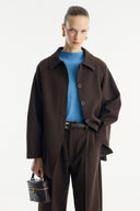 Button-Detailed Belted Jacket