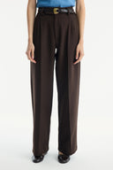 Straight-Leg Fabric Trousers