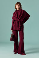 Knit Set with Shawl Detail Trousers