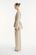 Button-Detailed Trousers Set