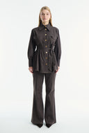 Gold Button Detailed Denim Set