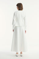 Zipper-Detailed Flared Skirt Scuba Set