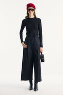 Wide Leg Cotton Trousers