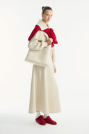Wide Collar Zippered Scuba Skirt Set