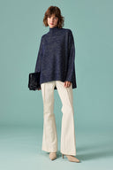 Glitter Detail Turtleneck Knit Sweater