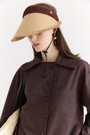 Tassel-Detail Straw Visor Hat