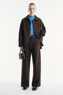 Button-Detailed Belted Jacket