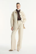 Button-Detailed Belted Jacket