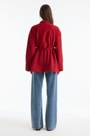 Accessory Loop Detail Stand-Up Collar Jacket