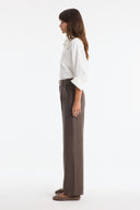 Straight-Leg Trousers with Topstitching