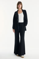 Belted Detail Stand-Up Collar Relaxed Trouser Set