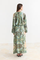 Satin Printed Yoryo Chiffon Dress