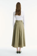 Belted Pleated Skirt