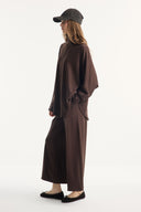 Stand-Up Collar Belted Set with Comfortable Trousers