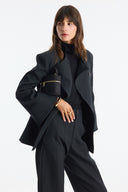 Asymmetric Button Blazer Jacket
