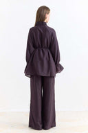 Ruffle-Sleeve Trouser Set