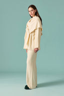 Shawl Detail Knit Trouser Set