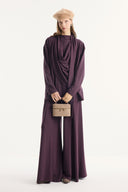 Shawl Collar Belted Ribbed Trouser Set