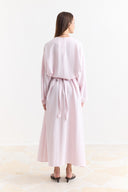 Linen Dress with Wide Sleeve Detail