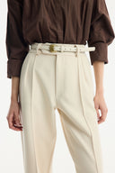 Straight-Leg Fabric Trousers