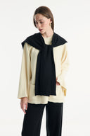 Sweater-Look Knitted Wrap Scarf