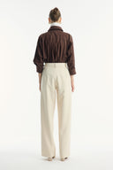 Straight-Leg Fabric Trousers