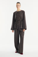 Button-Detailed Trousers Set