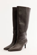 Pointed-Toe Stiletto Leather Boots