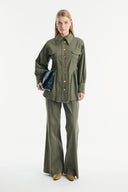Gold Button Detailed Denim Set
