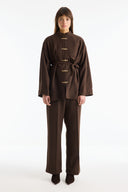 Accessory Loop Detail Stand Collar Jacket