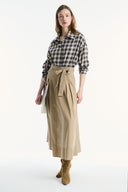 Belted Pleated Skirt