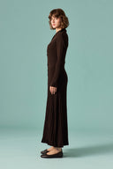 Nellie Gold Button-Detail Knit Dress