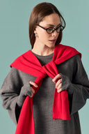 Sweater-Look Knitted Wrap Scarf