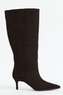 Pointed-Toe Genuine Leather Suede Ankle Boots