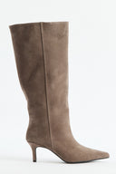 Pointed-Toe Genuine Leather Suede Ankle Boots