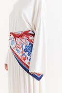 Belt-Detailed Patterned Scarf