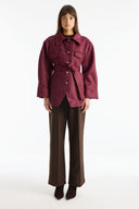 Jacket with Pockets and Waist Belt