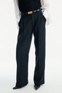 Straight-Leg Fabric Trousers