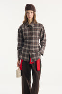 Plaid Shirt with Waist-Fitted Detail