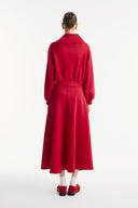 Wide Collar Zippered Scuba Skirt Set