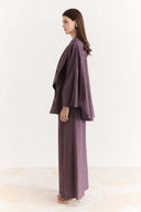 Jacket Collar Striped Trouser Set