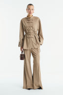 Suede Shirt with Front Brit