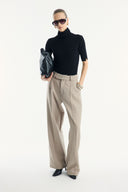Straight-Leg Fabric Trousers