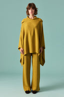 Collar Detail Wide Sleeve Knit Set with Trousers