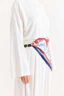 Belt-Detailed Patterned Scarf