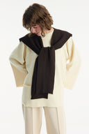 Sweater-Look Knitted Wrap Scarf