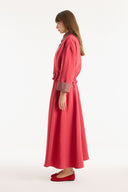 Plaid Detail Skirt Set - Red