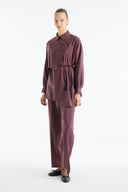 Button Detail Ribbed Pants Set