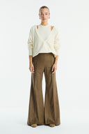 Flared Suede Pants