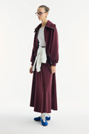 Wide Collar Zippered Scuba Skirt Set